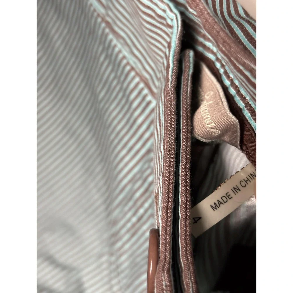 Tommy Bahama Bermuda Shorts Womens 4 Brown Stripe Twill Stretch Chino Casual